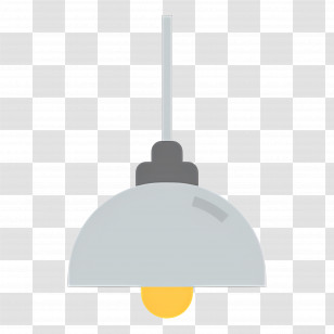 Hanging Lamp - Pendant Lamp Icon With Yellow Bulb Transparent PNG