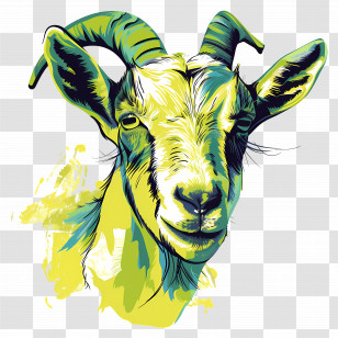 Goat - Colorful Goat Illustration Transparent PNG