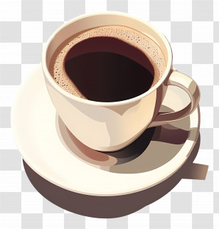 Black Coffee - Plain White Coffee Cup Filled With Brew Transparent PNG