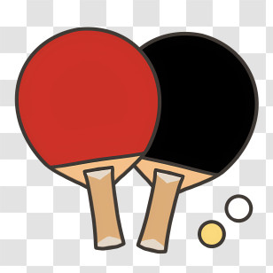 Icon - Red And Black Table Tennis Paddles Transparent PNG