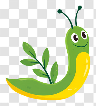 Slug Logo - Cartoon Snail With Leaf Transparent PNG