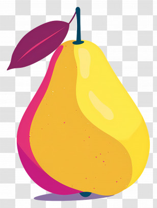 Pears - Bright Yellow And Red Pear Illustration Transparent PNG