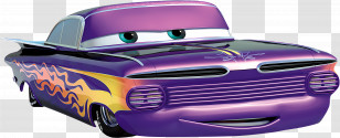 Cartoon Car - Purple Cartoon Car With Flame Design Transparent PNG