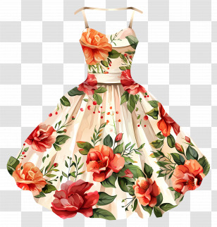 Short Wedding Dress - Floral Pattern Dress Transparent PNG