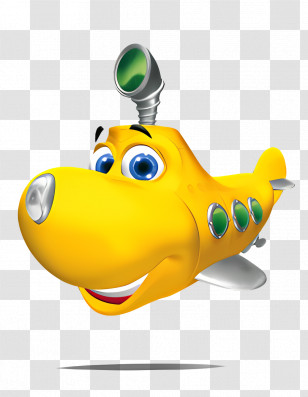 Cartoon Character - Yellow Cartoon Airplane Transparent PNG