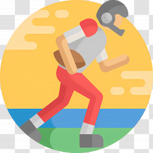 American Football Player - Running Football Player With Ball Transparent PNG