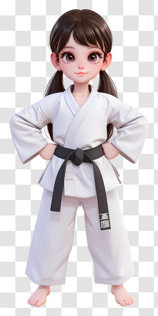 Taekwondo Girl - Karate Girl In Uniform Transparent PNG