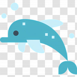 Dolphin - Minimalistic Dolphin Cartoon Design Transparent PNG