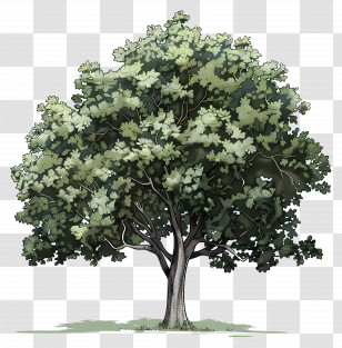 Peepal Tree - Lush Green Tree Illustration Transparent PNG