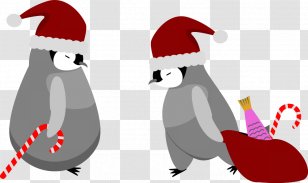 Bad Santa Penguin Illustration Christmas Day Ornament - Monkey Transparent PNG