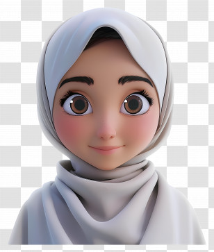 Muslim Girl - Happy Avatar In Hijab Illustration Transparent PNG