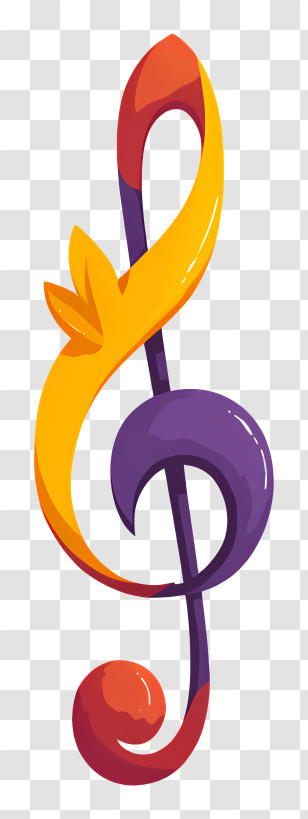 Music Logo - Colorful Treble Clef Design Transparent PNG