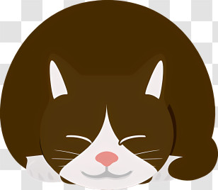 Cat - Cute Sleeping Brown Cat Transparent PNG