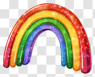 St Patricks Day - Glittery Rainbow With Sparkling Effects Transparent PNG