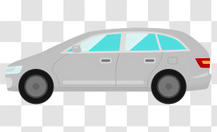 Icon - Gray Sedan Car Illustration Transparent PNG