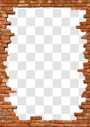 Frame - Brick Wall Frame With Empty Center Transparent PNG