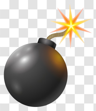 Timer Bomb - Cartoon Bomb With Lit Spark Transparent PNG