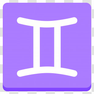 Gemini Emoji - Gemini Zodiac Symbol In Purple Transparent PNG