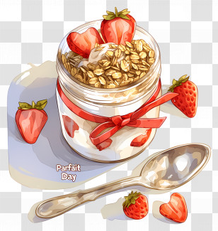 National Parfait Day - Delicious Strawberry Parfait In A Jar Transparent PNG