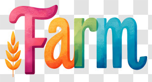 Farm Logo - Colorful Farm Lettering Transparent PNG