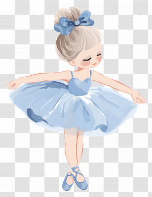 Cute Ballerina - Ballet Dancer In Blue Tutu Transparent PNG