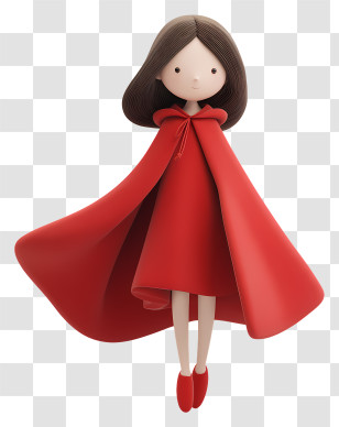 Girl Wearing Red Cape - Red Cloak Girl Character Illustration Transparent PNG