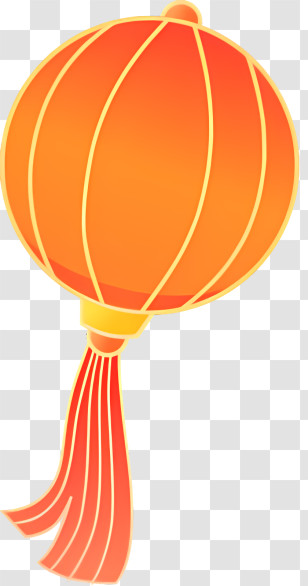 Icon - Traditional Chinese Orange Lantern Transparent PNG