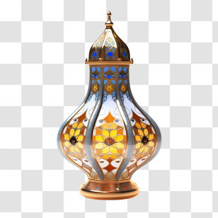 Islamic Lantern - Beautiful Stained Glass Lantern Transparent PNG