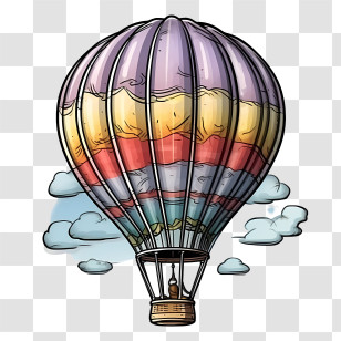 Hot Air Balloon - Hot Air Balloon Floating In The Sky Transparent PNG