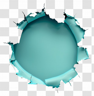 Hole Ripped Paper - Illustration Of Blue Torn Hole With Cracks Transparent PNG