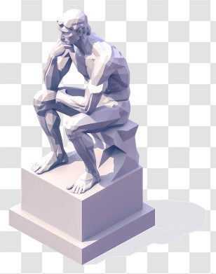 Thinker - Thinking Statue In Classic Pose Transparent PNG