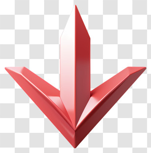 Flat Red Arrow - Glossy Down Arrow Transparent PNG