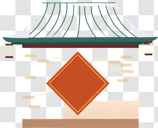 Icon - Traditional Building With Red Diamond Sign Transparent PNG