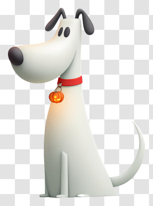Zero From Nightmare Before Christmas - White Dog With Pumpkin Charm Transparent PNG