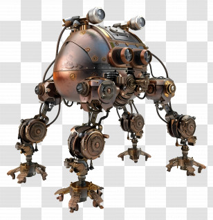 Steampunk Mech Robot Technology Steam-powered Robot Metal Robot Mechanical Engineering Transparent PNG