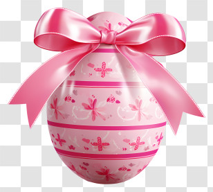 Easter Egg - Decorated Easter Egg With Bow Transparent PNG
