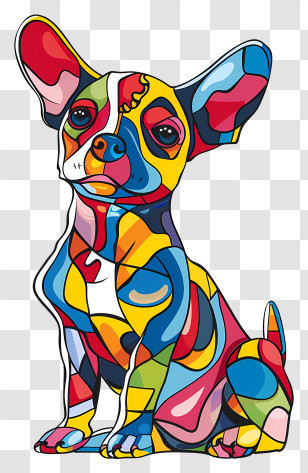 Dog Toy - Colorful Artistic Puppy Illustration Transparent PNG