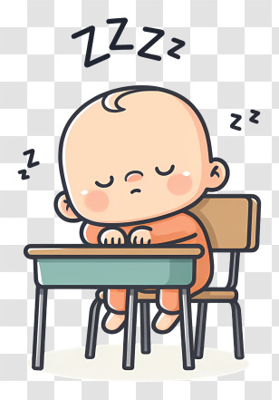 Boy Sleeping On School Desk - Sleeping Baby At Desk Transparent PNG