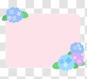 Hydrangea Corner Frame - Cute Floral Frame With Blue And Purple Flowers Transparent PNG