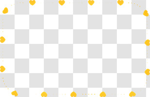 Cartoon - Yellow Hearts Border Background Transparent PNG