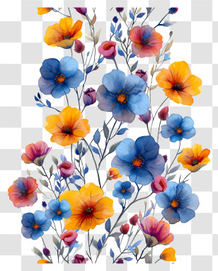 Tiny Flowers Background - Colorful Flowers In Bloom Transparent PNG
