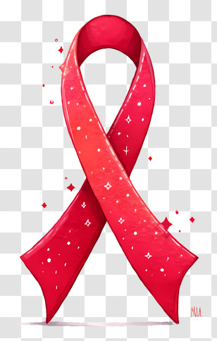 Red Ribbon - Shiny Red Awareness Ribbon Transparent PNG