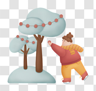 Christmas Lights - Person Decorating Tree In Winter Transparent PNG