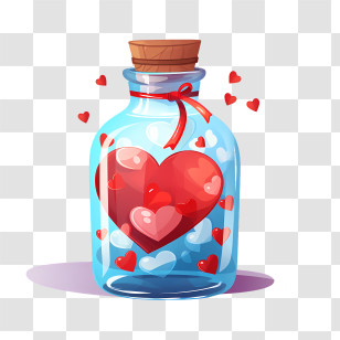 Sweetest Day
 - Romantic Heart In Glass Jar Illustration Transparent PNG