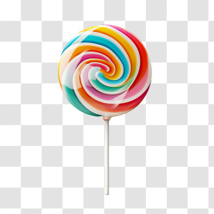 National Lollipop Day - Swirled Rainbow Lollipop Candy Transparent PNG