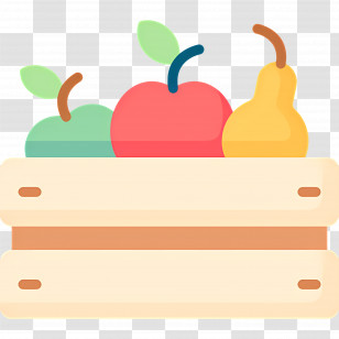 Harvest Box - Wooden Crate Filled With Fresh Fruits Illustration Transparent PNG