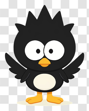 Badtz Maru - Cute Black Bird With Wings Transparent PNG