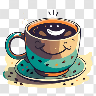 Cartoon Coffee Cup - Smiling Coffee Cup Cartoon Illustration Transparent PNG