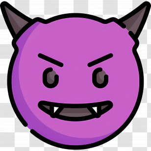 Devil Emoji - Purple Devil Emoji Illustration Transparent PNG