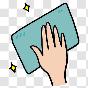 Icon - Hand Cleaning With A Blue Cloth Transparent PNG